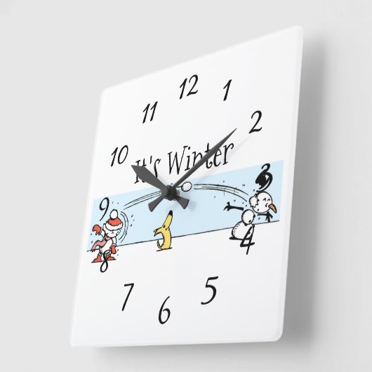 Het is winter vierkante klok (Hoek)
