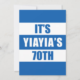 Het is YiaYia's 70ste verjaardag Griekse vlag Uitn Kaart