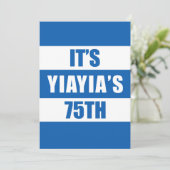 Het is YiaYia's 75ste verjaardag Griekse vlag kleu Kaart (Staand voorkant)