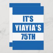 Het is YiaYia's 75ste verjaardag Griekse vlag kleu Kaart (Voorkant / Achterkant)