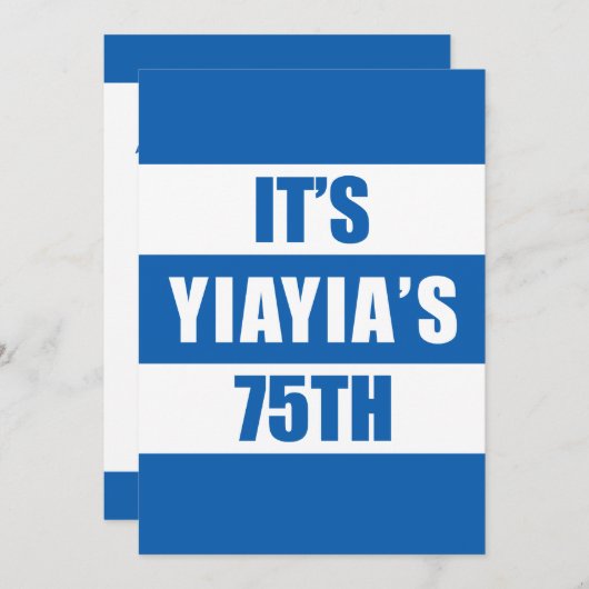 Het is YiaYia's 75ste verjaardag Griekse vlag kleu Kaart (Voorkant / Achterkant)