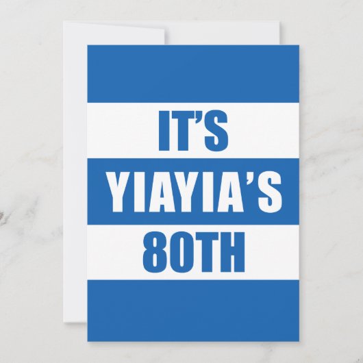 Het is YiaYia's 80ste verjaardag Griekse Vlag Uitn Kaart (Voorkant)