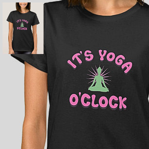 Het is Yoga O'Clock Pink Mauve & Green T-shirt