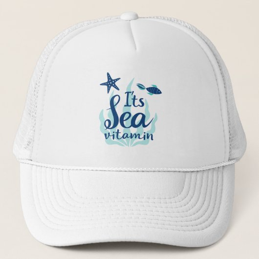 Het is Zee Vitamine - Fun Ocean-Geïnspireerd Zomer Trucker Pet (Voorkant)