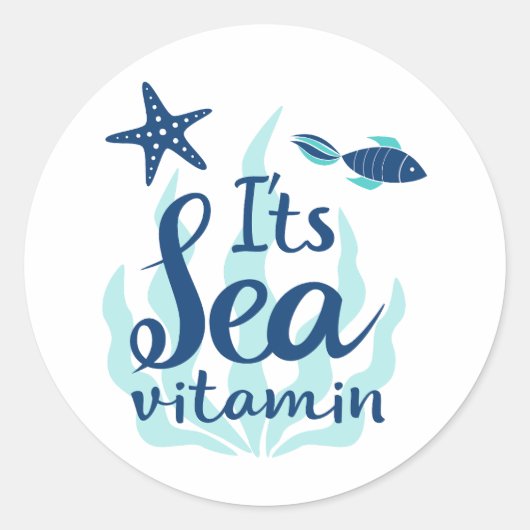 Het is Zee Vitamine - Ocean-Inspired Summer Ronde Sticker (Voorkant)