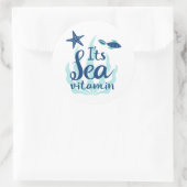 Het is Zee Vitamine - Ocean-Inspired Summer Ronde Sticker (Tas)