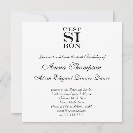 Het is zo goed - C'est Si Bon French Kaart (Achterkant)