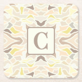 Het is zo ivoor geometrisch Abstract patroon Kartonnen Onderzetters (Voorkant)