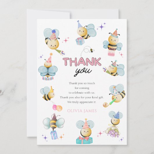 Het is zo leuk om een eerste verjaardag te hebben bedankkaart (Voorkant)