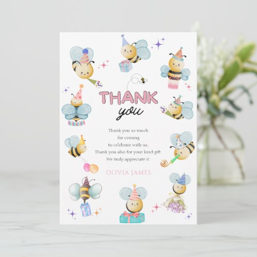 Het is zo leuk om een eerste verjaardag te hebben bedankkaart (Staand voorkant)