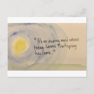 "Het is zo zonnig en warm" briefkaart