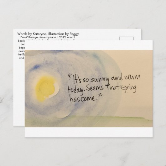 "Het is zo zonnig en warm" briefkaart (Voorkant / Achterkant)