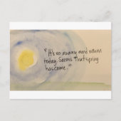 "Het is zo zonnig en warm" briefkaart (Voorkant)