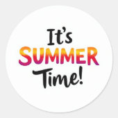 Het is Zomer Tijd Regenboog 3D Sticker (Voorkant)