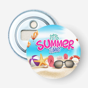 Het is zomertijd button flesopener