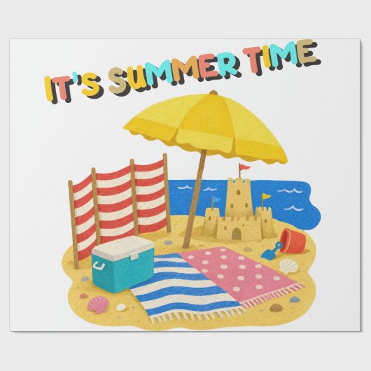 het is zomertijd cadeaupapier (Vlak)
