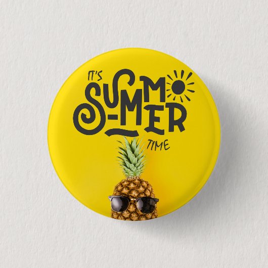 Het is zomertijd Hitch Hoesje Ronde Button 3,2 Cm (Voorkant)
