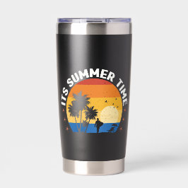 Het is zomertijd Tropisch Sunset Design Geïsoleerde Drinkbeker
