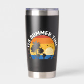 Het is zomertijd Tropisch Sunset Design Geïsoleerde Drinkbeker (Achterkant)