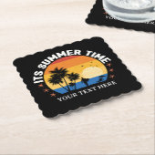 Het is zomertijd Tropisch Sunset Design Kartonnen Onderzetters (Gebogen)
