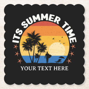 Het is zomertijd Tropisch Sunset Design Kartonnen Onderzetters
