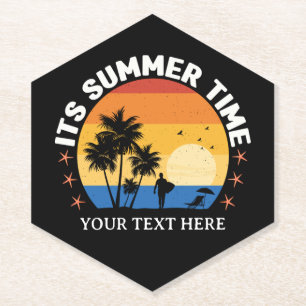 Het is zomertijd Tropisch Sunset Design Kartonnen Onderzetters