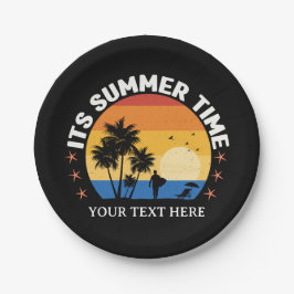 Het is zomertijd Tropisch Sunset Design Papieren Bordje