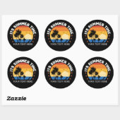 Het is zomertijd Tropisch Sunset Design Ronde Sticker (Vel)