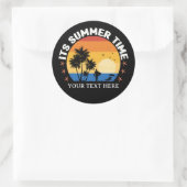 Het is zomertijd Tropisch Sunset Design Ronde Sticker (Tas)