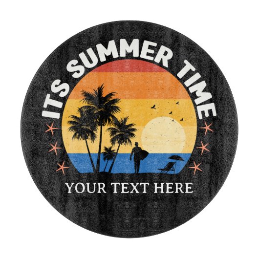 Het is zomertijd Tropisch Sunset Design Snijplank (Voorkant)