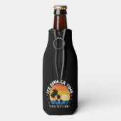 Het is zomertijd Tropisch Sunset-ontwerp Flesjeskoeler (Fles Achterkant)