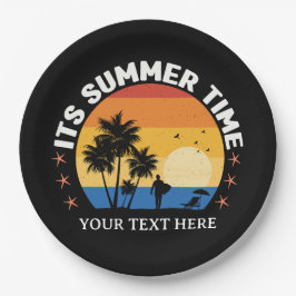 Het is zomertijd Tropisch Sunset-ontwerp Papieren Bordje