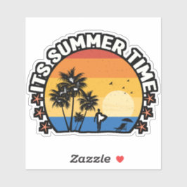Het is zomertijd Tropisch Sunset-ontwerp Sticker