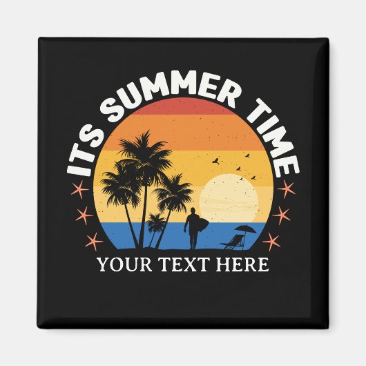 Het is zomertijd Tropisch zonsondergang ontwerp Magneet (Voorkant)
