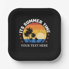 Het is zomertijd Tropisch zonsondergang ontwerp Papieren Bordje
