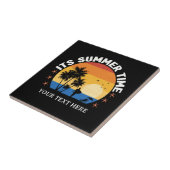 Het is zomertijd Tropisch zonsondergang ontwerp Tegeltje (Zijkant)