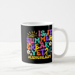 Het is zomervakantie maar lunch dame laatste dag v koffiemok