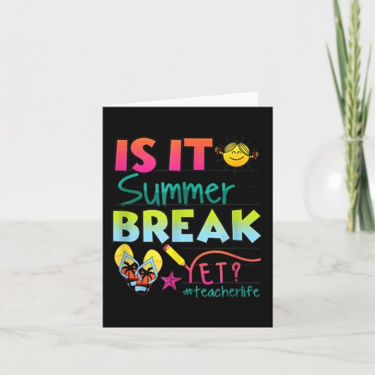 Het is zomervakantie toch leraar waardering 1 kaart (Voorkant)