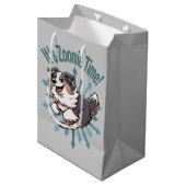 Het is Zoomie Tijd Australian Shepherd Medium Cadeauzakje (Voorkant Gekanteld)