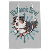 Het is Zoomie Tijd Australian Shepherd Medium Cadeauzakje (Achterkant)