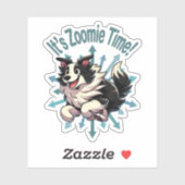 Het is Zoomie Tijd Border Collie Sticker (Vel)