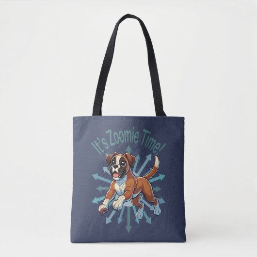 Het is Zoomie Tijd Boxer Tote Bag (Voorkant)
