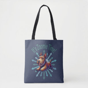 Het is Zoomie Tijd Brown Scotty Tote Bag