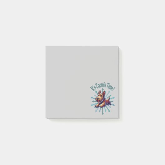 Het is Zoomie Tijd Bruine Scotty Post-it® Notes (Voorkant)