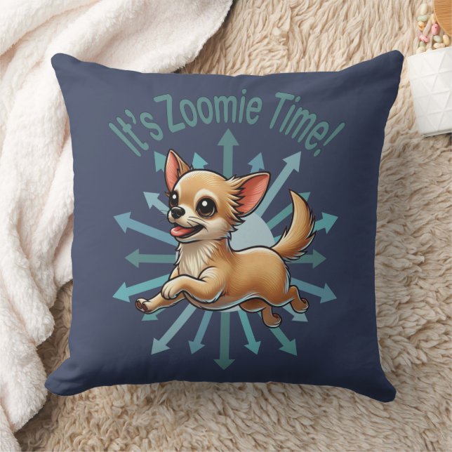 Het is Zoomie Tijd Chihuahua Kussen (Deken)