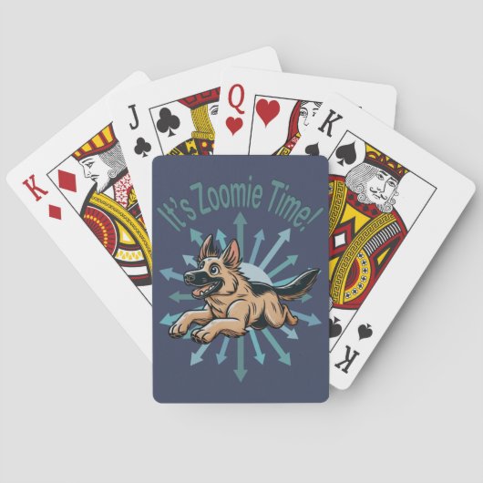 Het is Zoomie Tijd Duitse Herder Pokerkaarten (Achterkant)