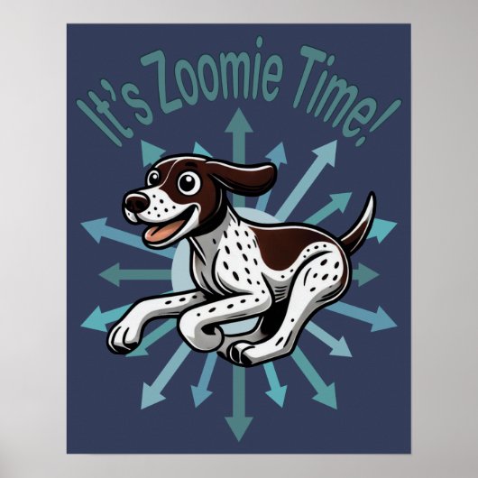 Het is Zoomie Tijd Duitse Staande Hond Poster (Voorkant)