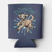 Het is Zoomie Tijd Gouden Doodle Blikjeskoeler (Voorkant)