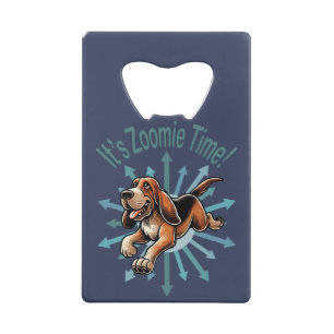 Het is Zoomie Tijd Hound Dog Creditkaart Flessenopener