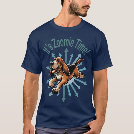 Het is Zoomie Tijd Hound Dog T-shirt (Voorkant)